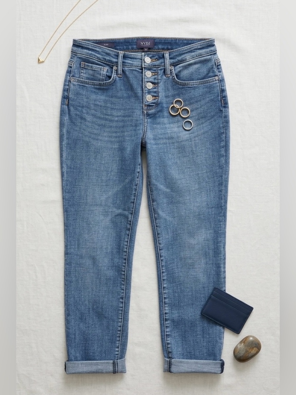 NYDJ Sheri Slim Ankle Jeans Size 2 (Fits 4) Medium Wash